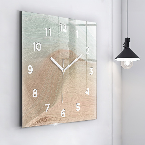 Square wall clock Wave abstraction