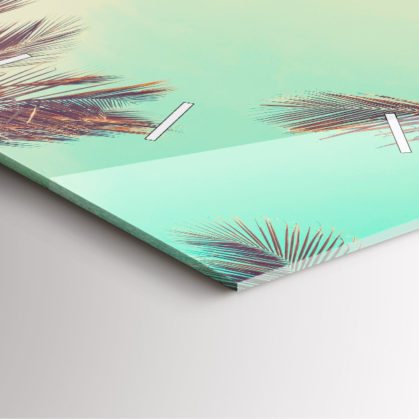 Square wall clock Tropical palm trees