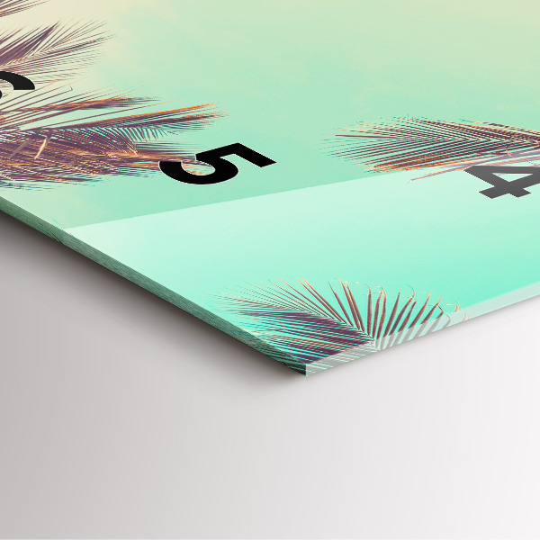 Square wall clock Tropical palm trees