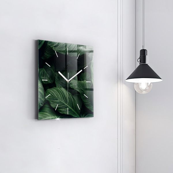 Square wall clock Tropical Monstera