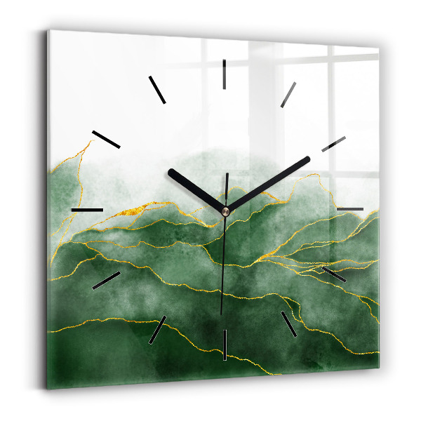 Square wall clock Abstraction leaves