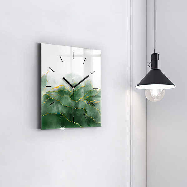 Square wall clock Abstraction leaves