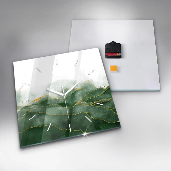 Square wall clock Abstraction leaves