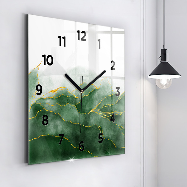 Square wall clock Abstraction leaves