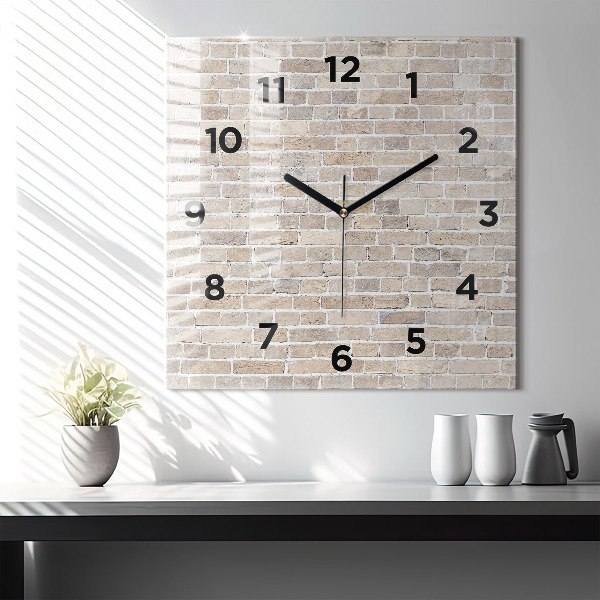 Square wall clock Brick wall