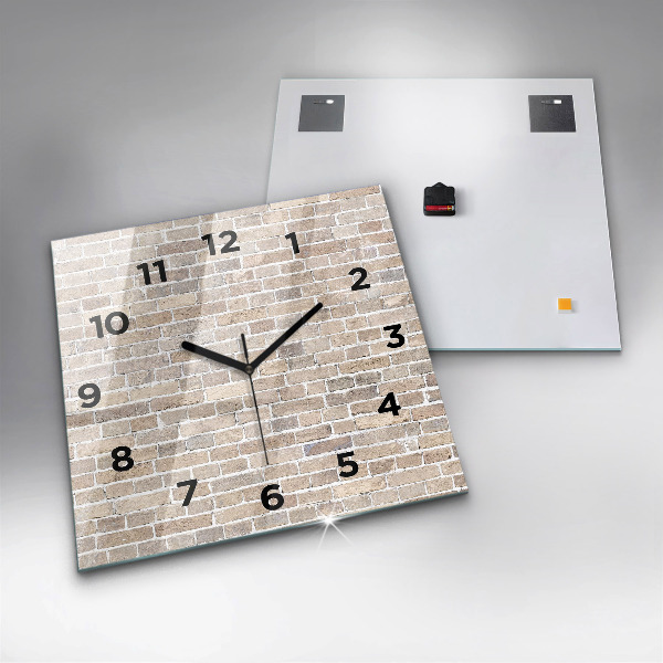 Square wall clock Brick wall