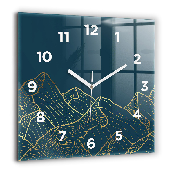 Square wall clock Sketch of the mountains