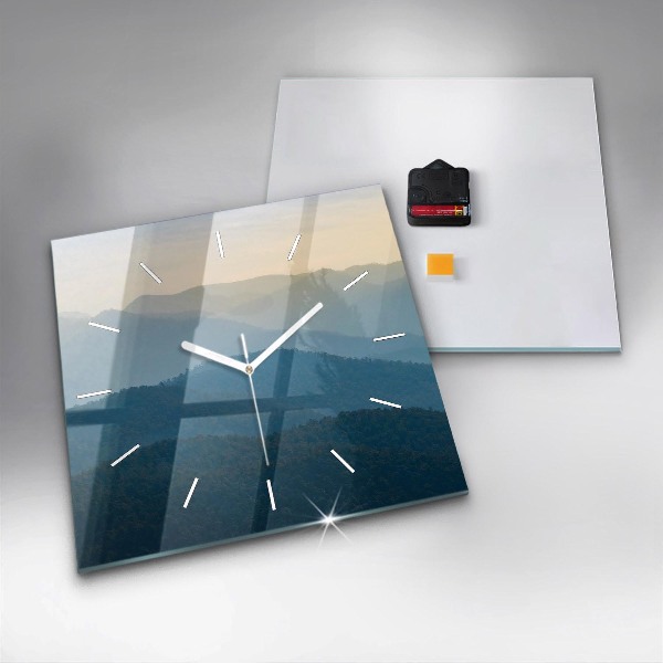 Square wall clock Abstract Mountain Landscape