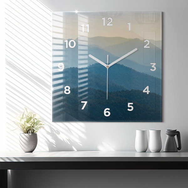 Square wall clock Abstract Mountain Landscape