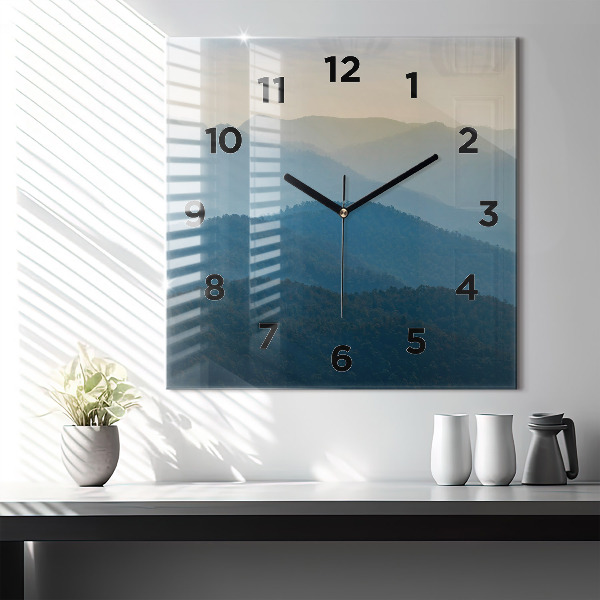 Square wall clock Abstract Mountain Landscape