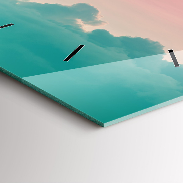 Square wall clock Sky and mountain gradient