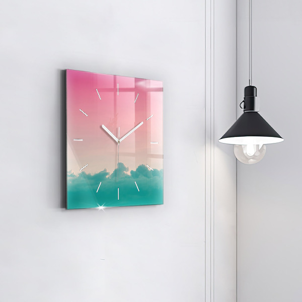 Square wall clock Sky and mountain gradient