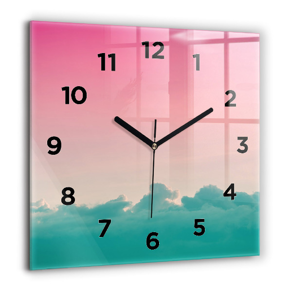 Square wall clock Sky and mountain gradient