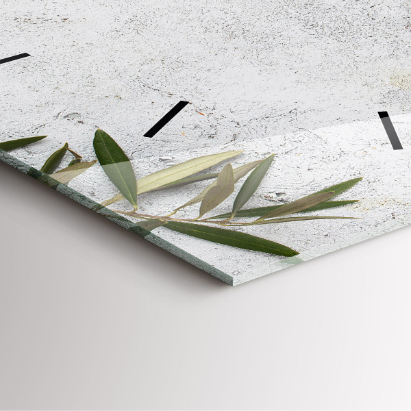 Square wall clock Minimalist olives