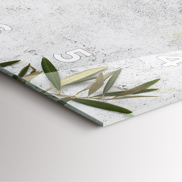 Square wall clock Minimalist olives