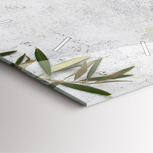 Square wall clock Minimalist olives