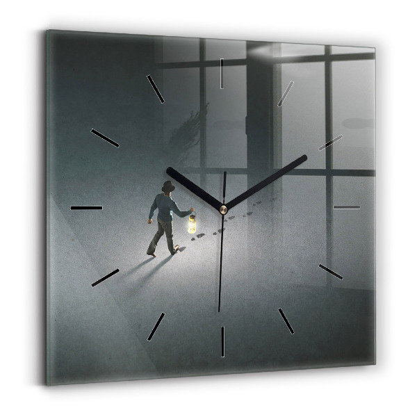 Square wall clock Wanderer in the Dark