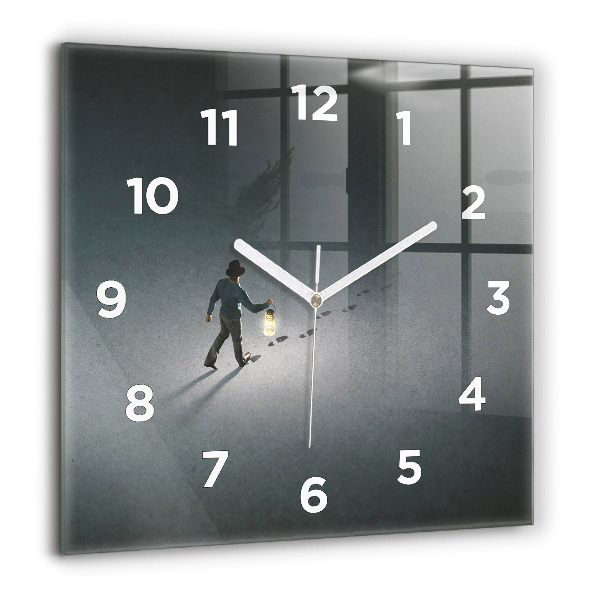 Square wall clock Wanderer in the Dark