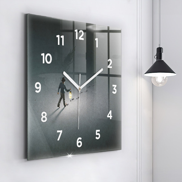 Square wall clock Wanderer in the Dark