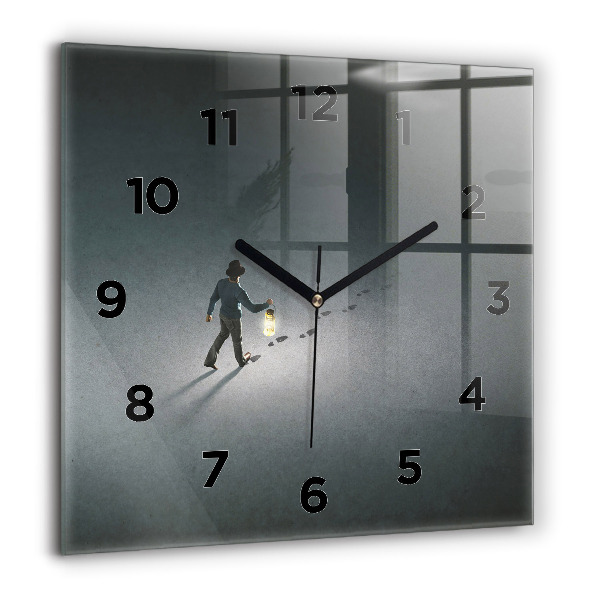Square wall clock Wanderer in the Dark