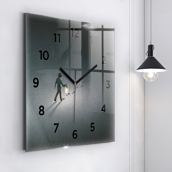 Square wall clock Wanderer in the Dark