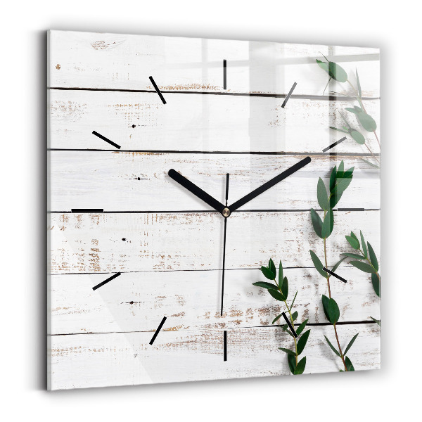 Square wall clock Light wooden boards
