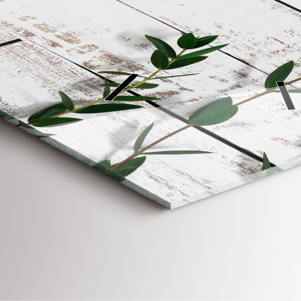 Square wall clock Light wooden boards