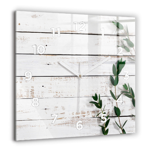 Square wall clock Light wooden boards