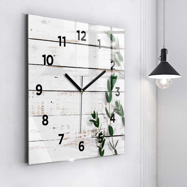 Square wall clock Light wooden boards
