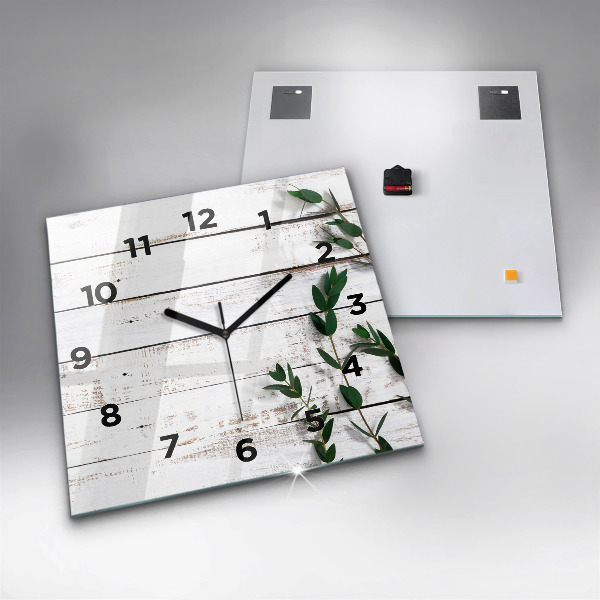 Square wall clock Light wooden boards