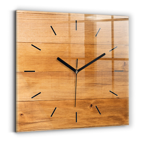 Square wall clock Wooden boards