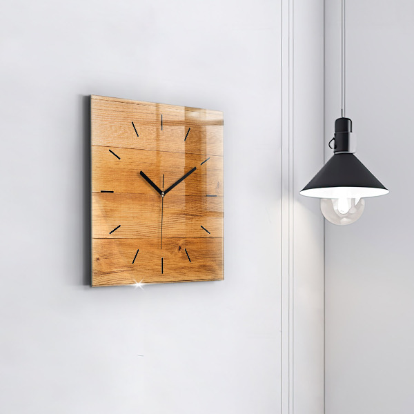 Square wall clock Wooden boards