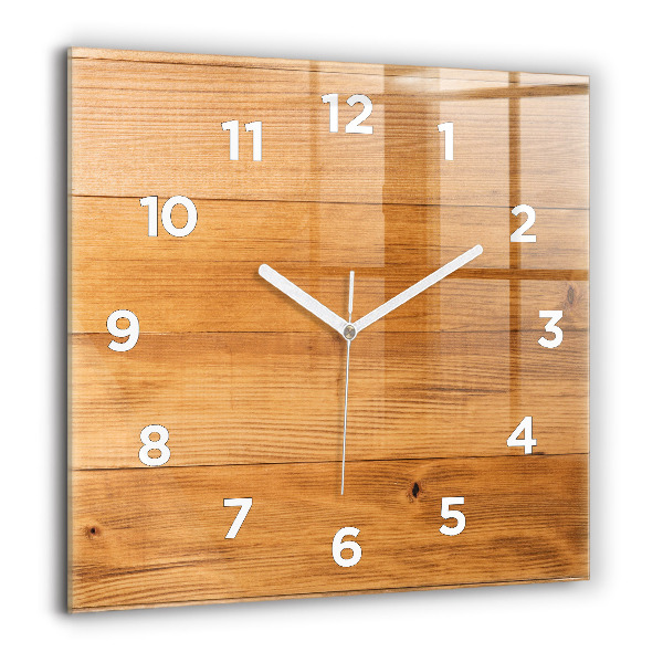 Square wall clock Wooden boards