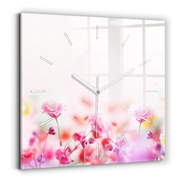 Square wall clock Flowers in the meadow
