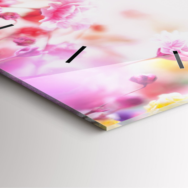 Square wall clock Flowers in the meadow