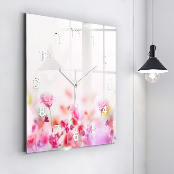 Square wall clock Flowers in the meadow