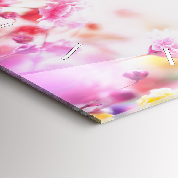 Square wall clock Flowers in the meadow