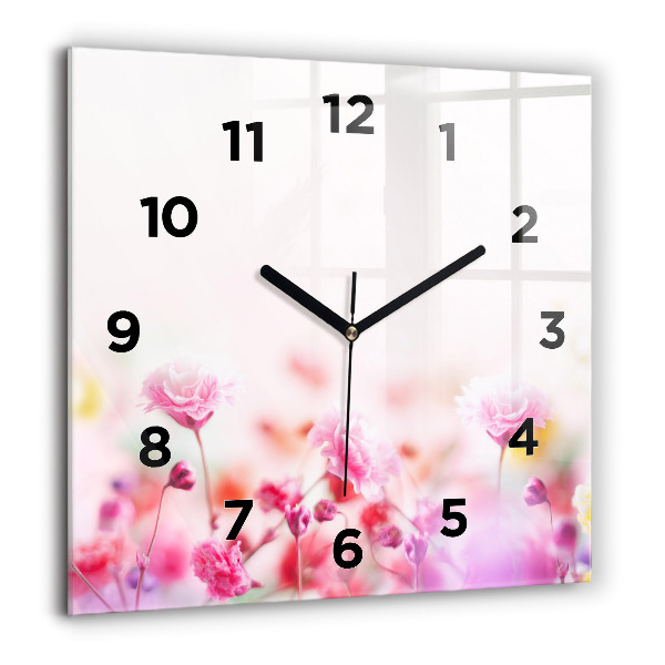 Square wall clock Flowers in the meadow