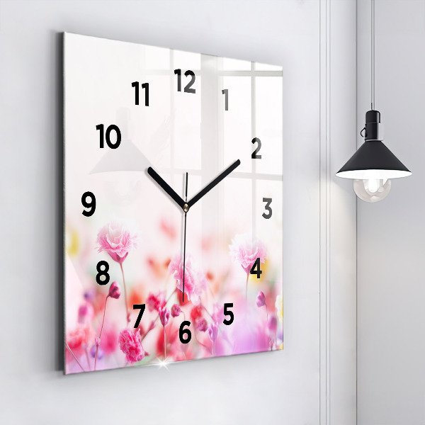 Square wall clock Flowers in the meadow
