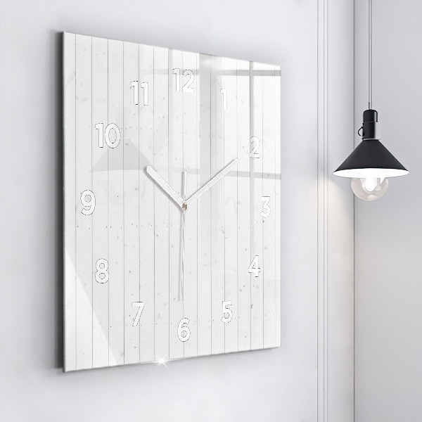 Square wall clock Wooden panels pattern