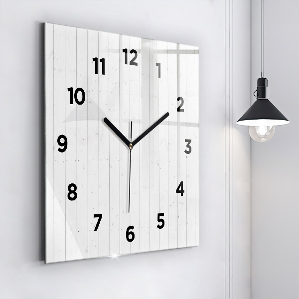 Square wall clock Wooden panels pattern