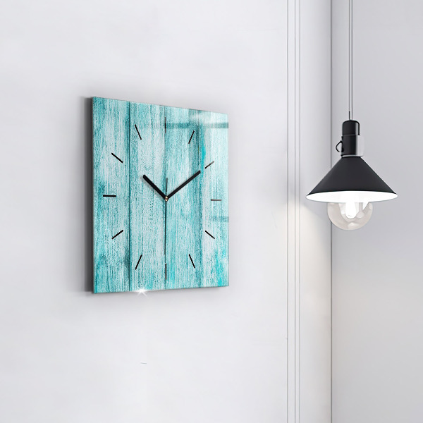 Square wall clock Blue old wood
