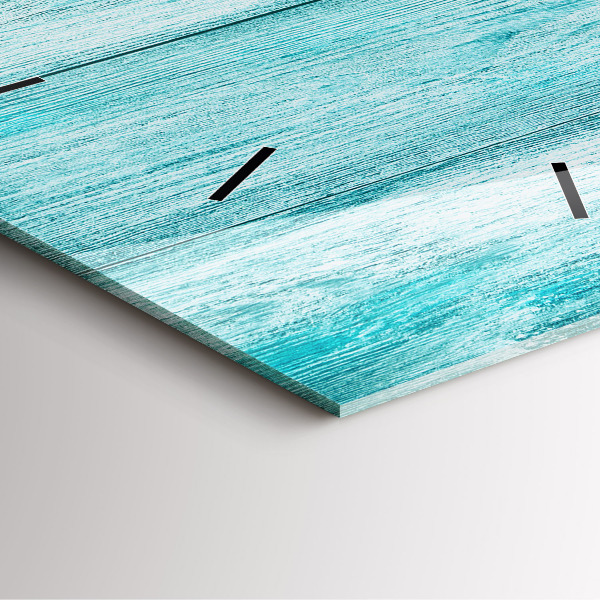 Square wall clock Blue old wood