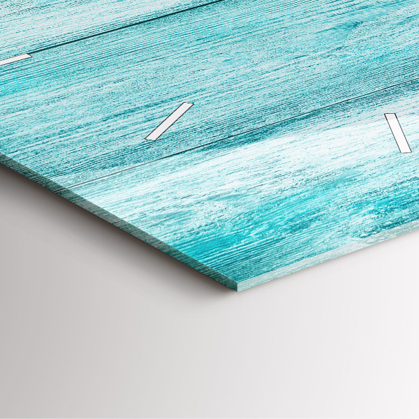 Square wall clock Blue old wood