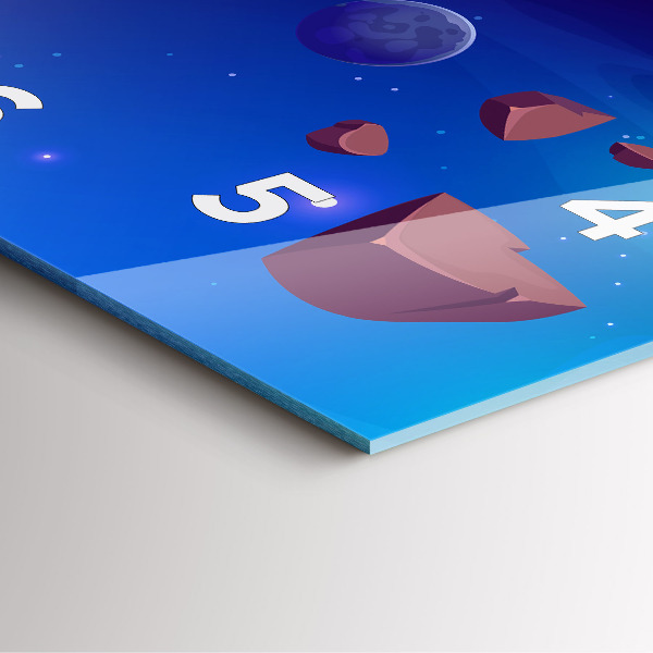 Square wall clock Planets galaxy