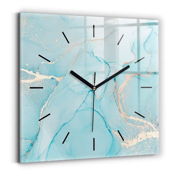 Square wall clock Decorative marble