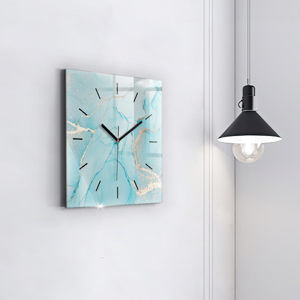 Square wall clock Decorative marble