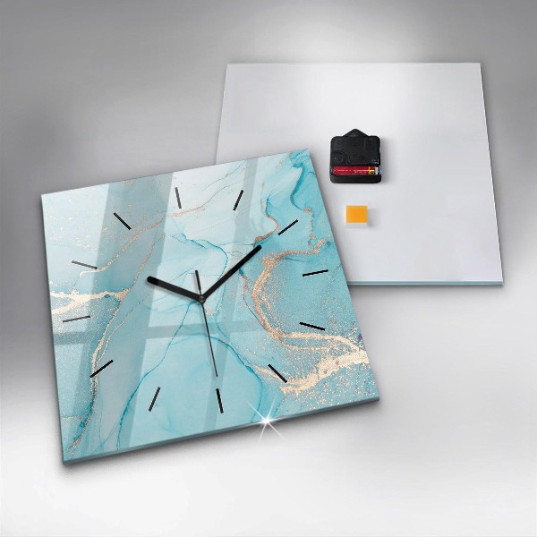 Square wall clock Decorative marble