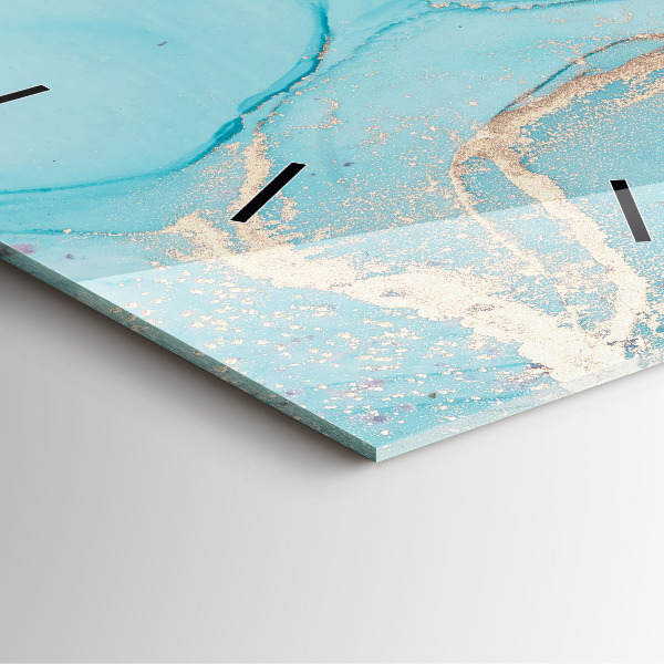 Square wall clock Decorative marble