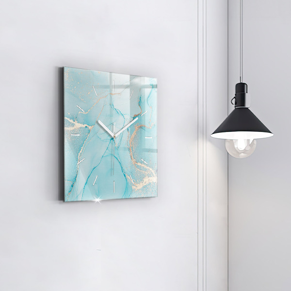 Square wall clock Decorative marble